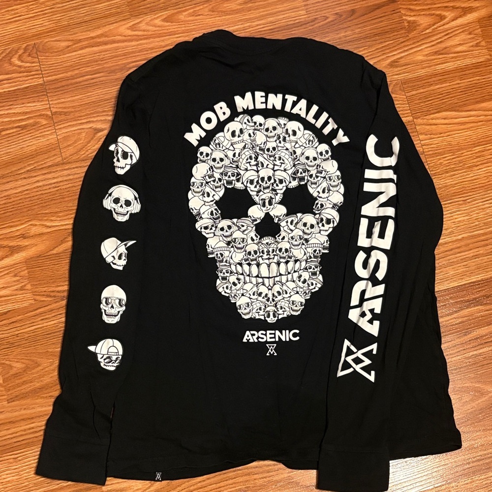 Black Long Sleeve Arsenic Shirt with Skull Design